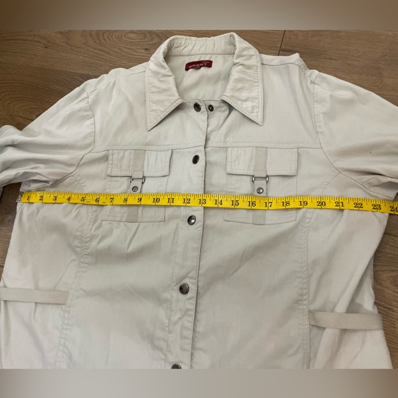 Dalia Sport Cream Utility Cargo Button Up Long Sleeve Women’s Shirt Vintage 16 - Picture 7 of 8